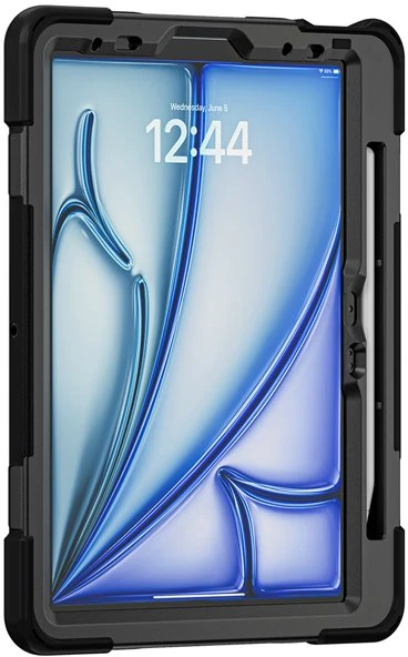 Crong Defender Plus - Rugged dėklas Apple iPad Air 11" M3 2025 / M2 2024 juodos spalvos