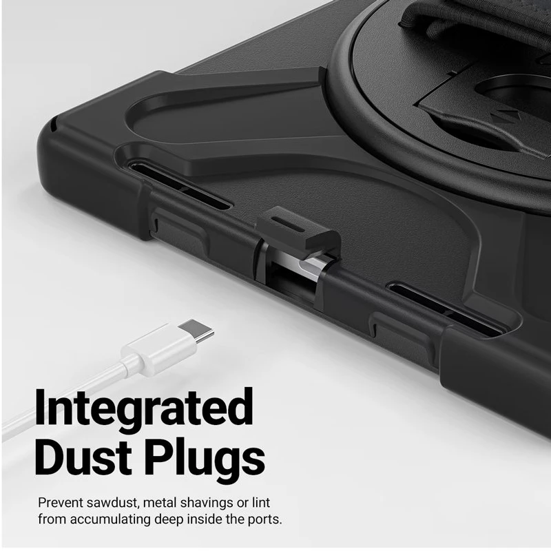 Crong Defender Plus - Rugged dėklas Apple iPad Air 11" M3 2025 / M2 2024 juodos spalvos
