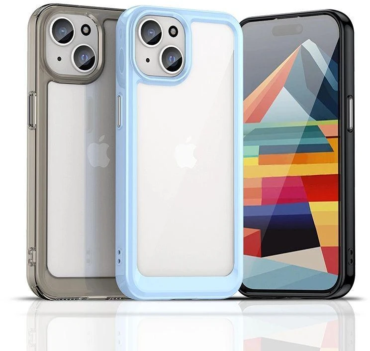 Hurtel Reinforced with flexible frame Apple iPhone 15 Plus Outer Space – dėklas telefonui juodos spalvos