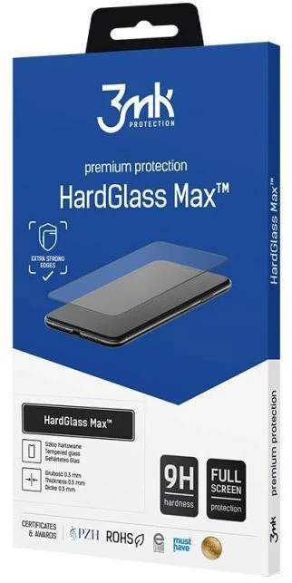 Sustiprintas viso ekrano grūdintas stiklas 3mk HardGlass Max Juodas skirtas Motorola Edge 50 Neo