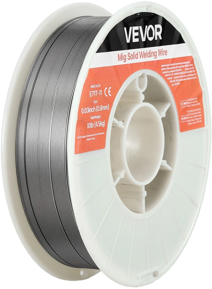 VEVOR Srautų šerdies MIG suvirinimo viela, E71T-11 0.8mm 4.5kg