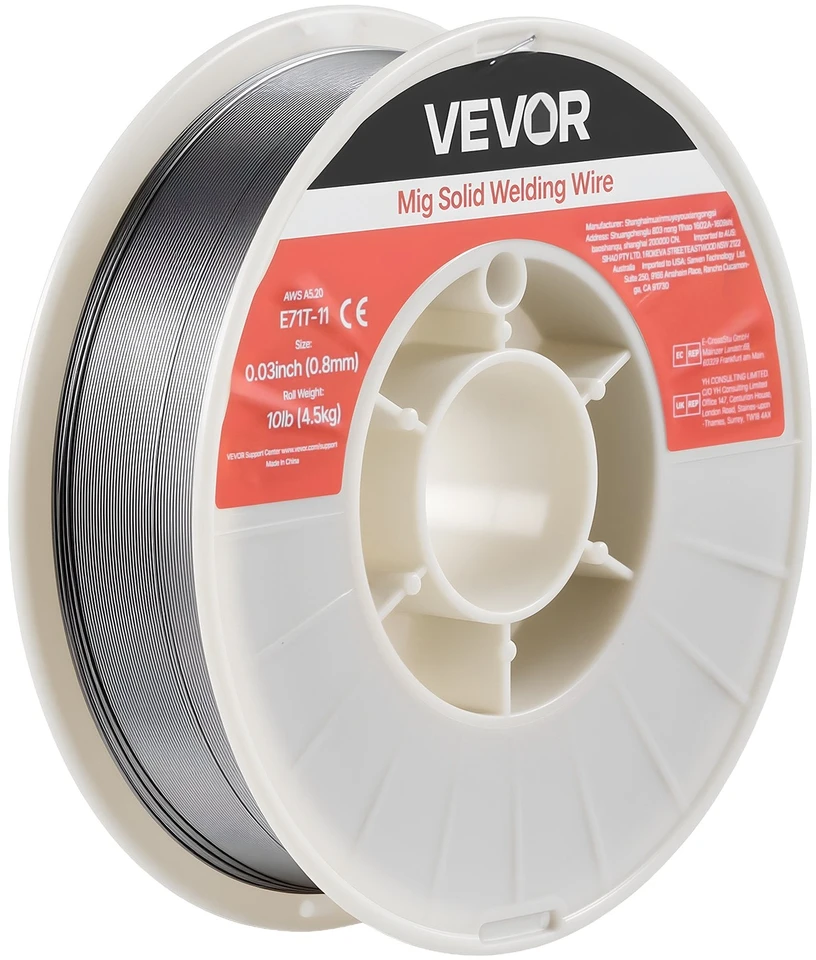 VEVOR Srautų šerdies MIG suvirinimo viela, E71T-11 0.8mm 4.5kg