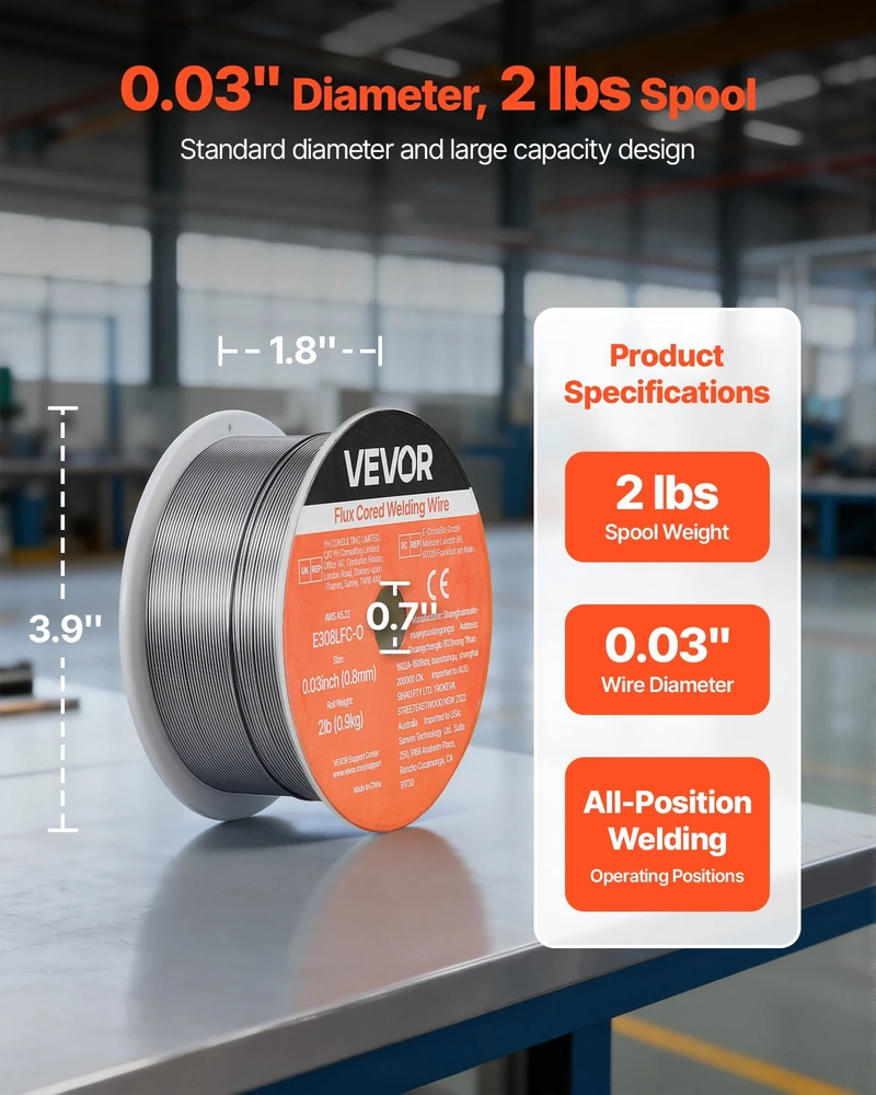 VEVOR Srauto branduolinis MIG suvirinimo viela 0.8mm 0.9kg