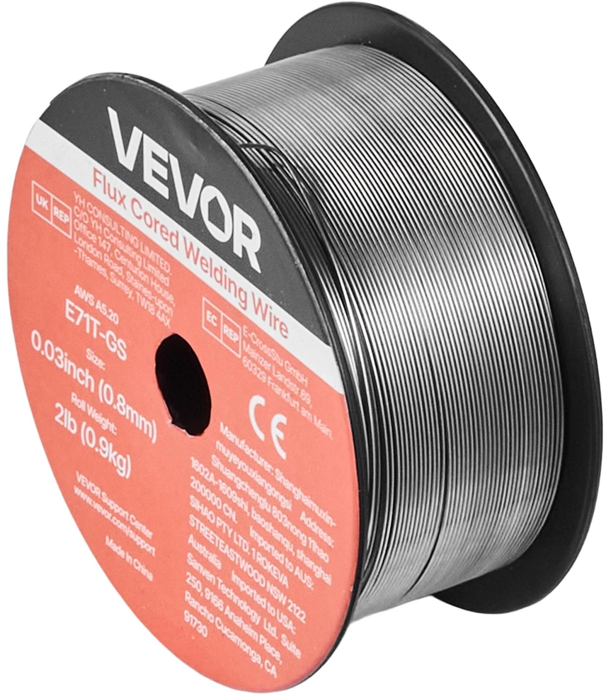 VEVOR Srauto šerdis suvirinimo viela, 0.8mm, 0.9kg (3 ritės)