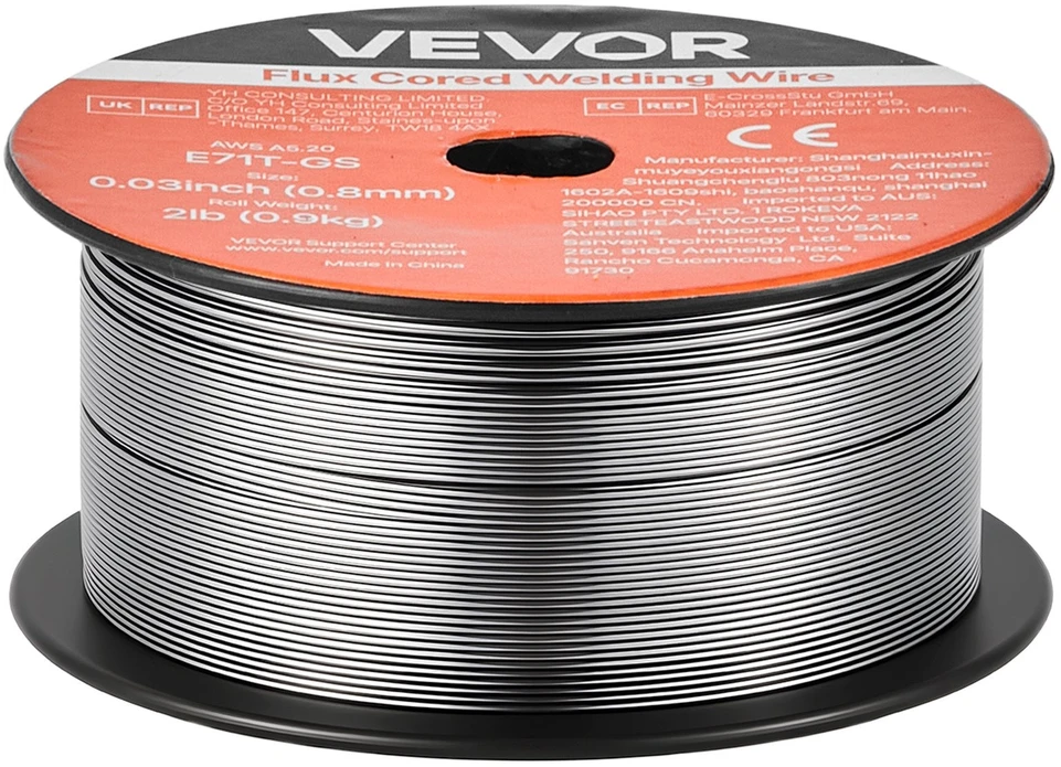 VEVOR Srauto šerdis suvirinimo viela, 0.8mm, 0.9kg (3 ritės)