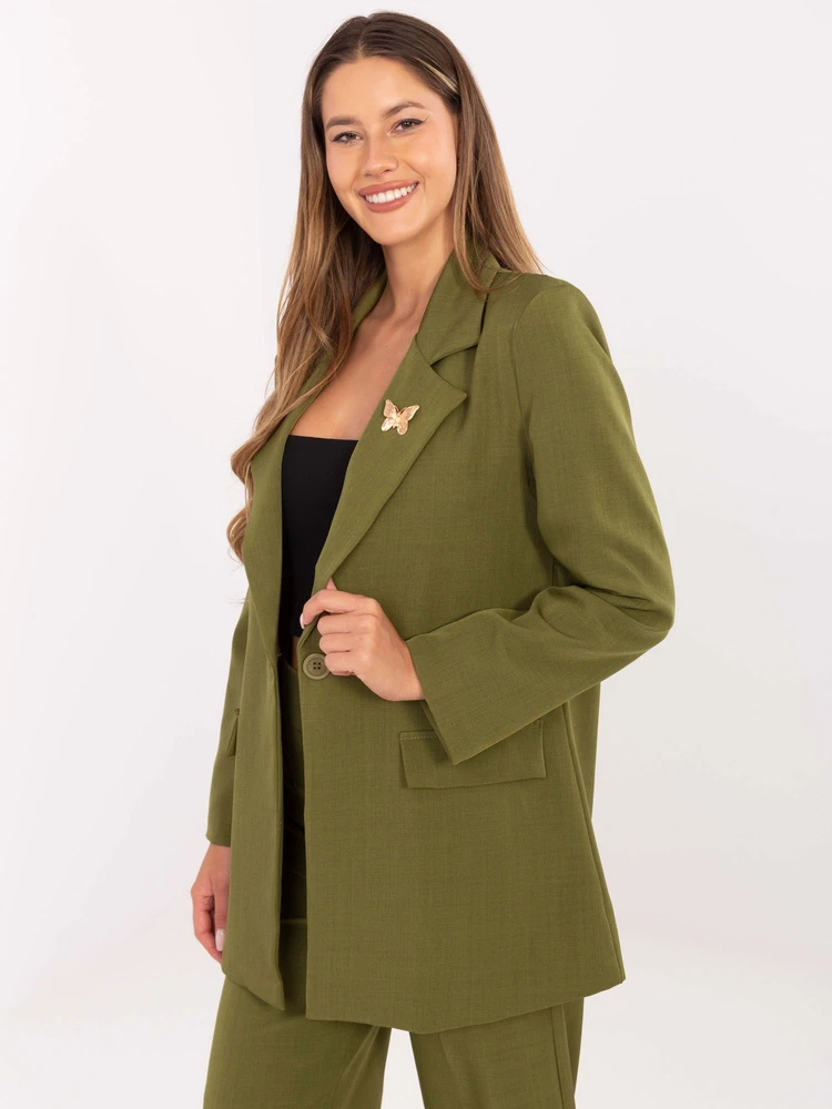 Švarkas moterims -IT-MA-FL8315.85-oliwkowy