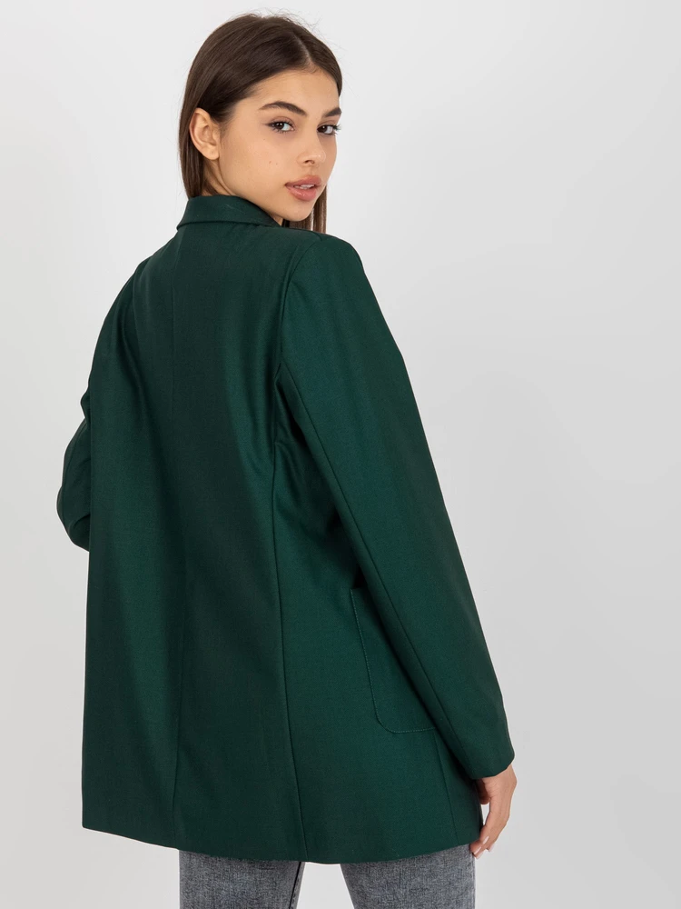 Švarkas moterims -LK-MA-509286-2,45P-tamsiai žalia