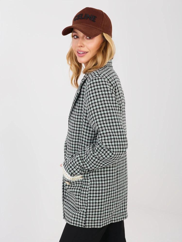 Švarkas moterims -LK-MA-510149.93-juoda-žalia