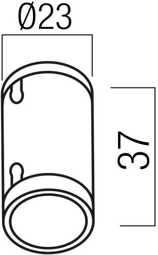 Šviečiančio kabelio XLOOP 18MM sujungimo elementas, juodas