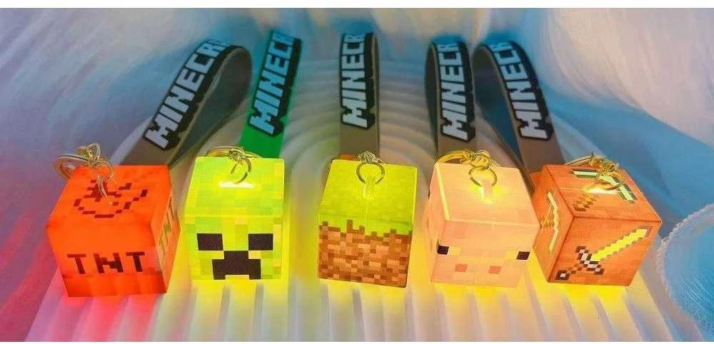 Šviečiantis led Raktų Pakabukas Minecraft