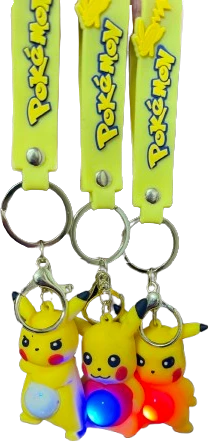 Šviečiantis Raktų pakabukas Pikachu, geltonas 3vnt