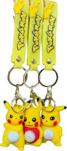 Šviečiantis Raktų pakabukas Pikachu, geltonas 3vnt