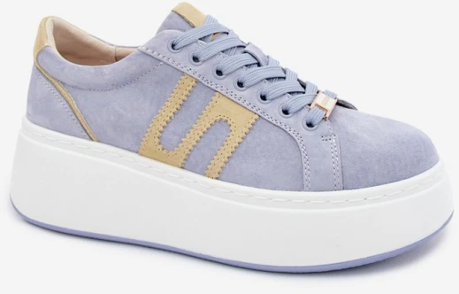 Šviesiai mėlyni platforminiai sportbačiai Step in style
