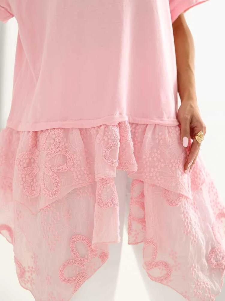 Šviesiai rožinė moteriška oversize palaidinė
