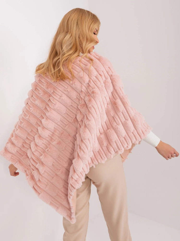 Šviesiai rožinis moteriškas pončas oversize