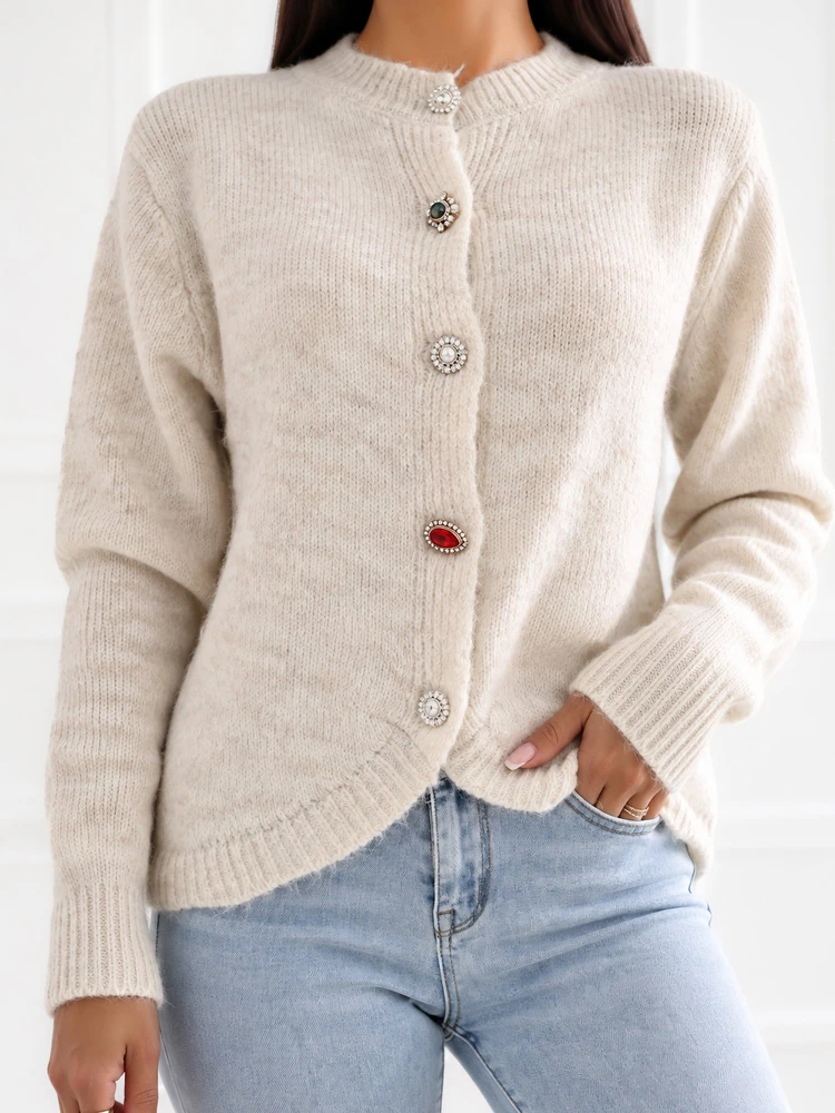 Sweter-IR-SW-RR986.22-jasny smėlio spalva