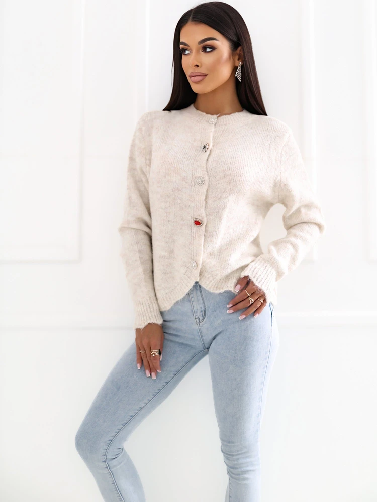 Sweter-IR-SW-RR986.22-jasny smėlio spalva