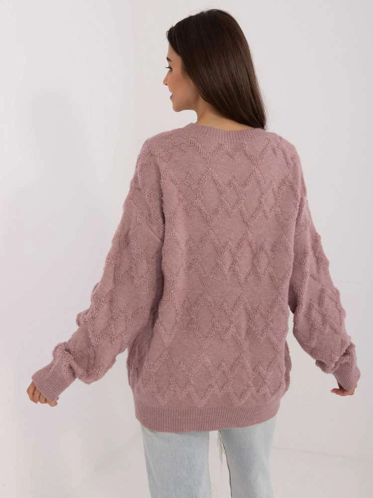 Šviesiai violetinis megztinis