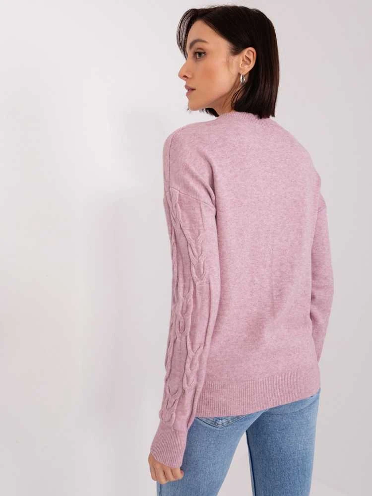 Šviesiai violetinis megztinis