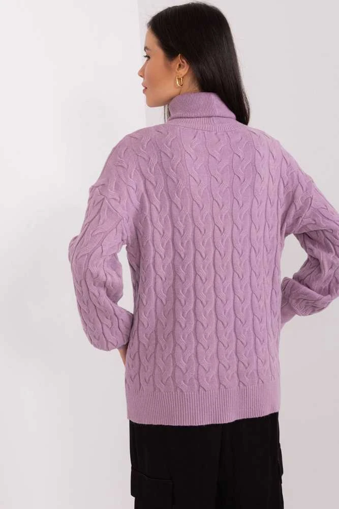 Šviesiai violetinis megztinis