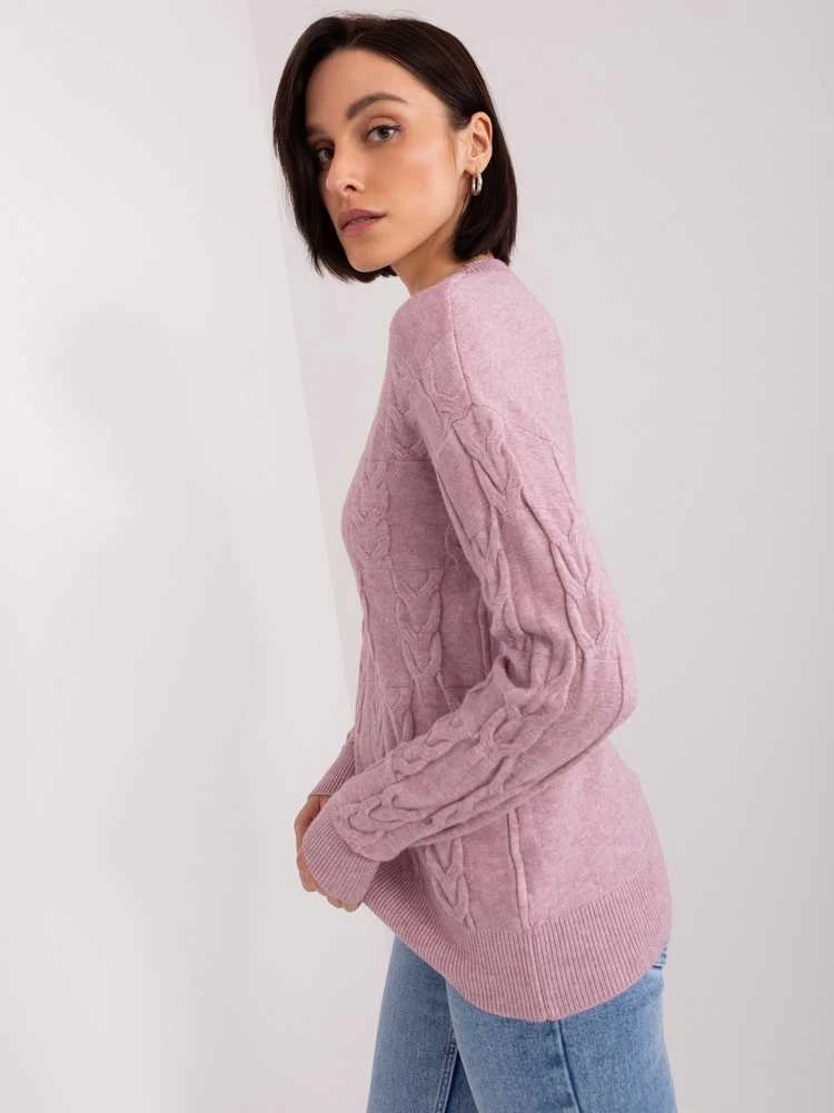 Šviesiai violetinis megztinis