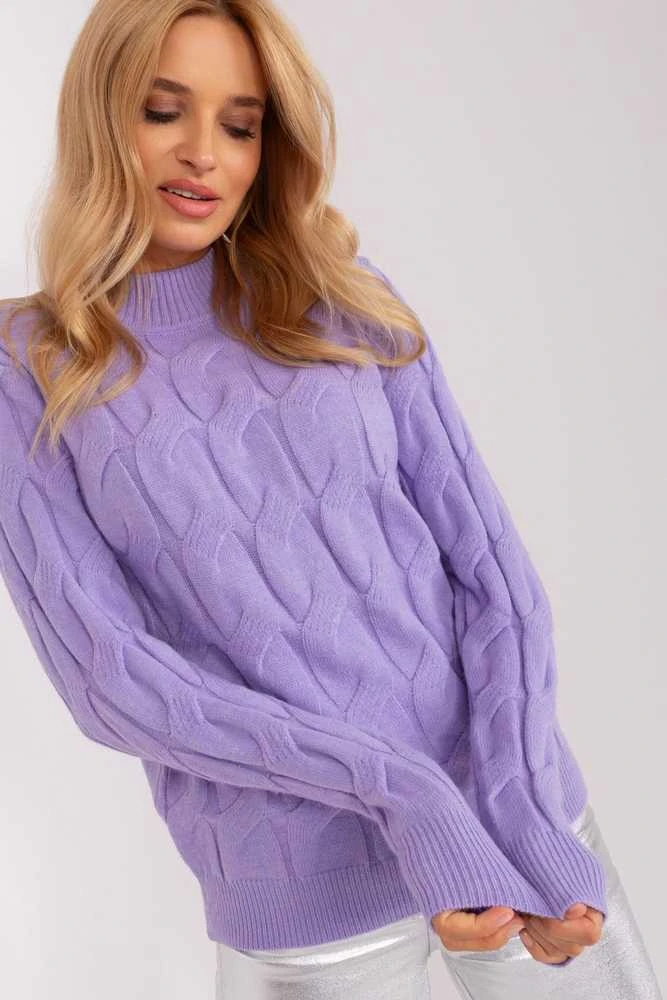 Šviesiai violetinis megztinis