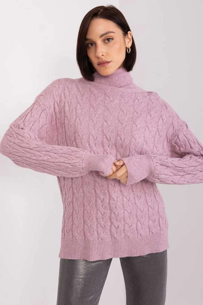 Šviesiai violetinis megztinis