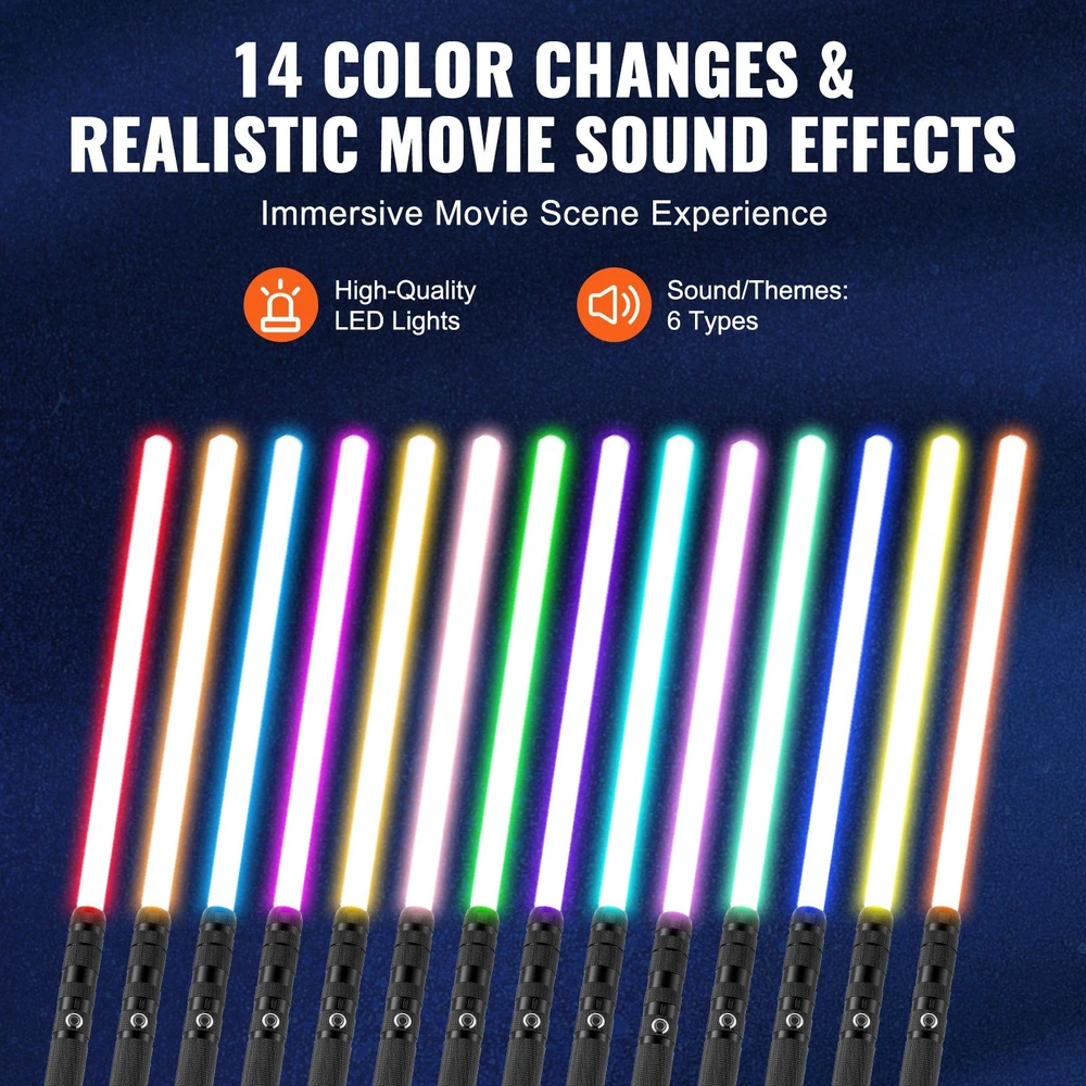 VEVOR Šviečiantis kardu žaislas su 14 RGB spalvų