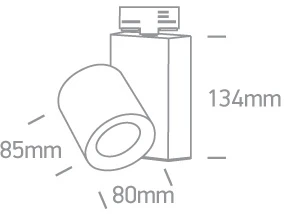 Šviestuvas į bėgelius, GU10, baltas, 65519T/W