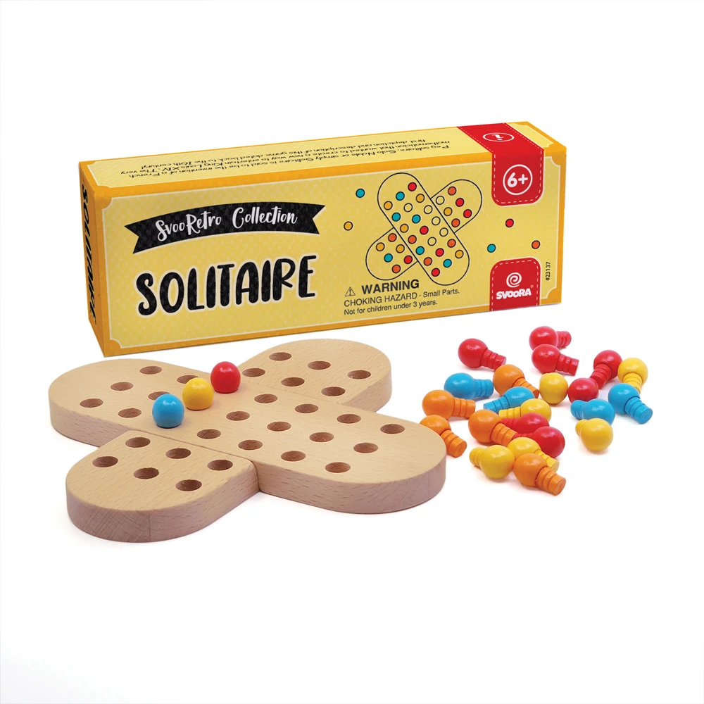 Svoora Medinis Solitaire stalo žaidimas vaikams 6+ – retro strategija
