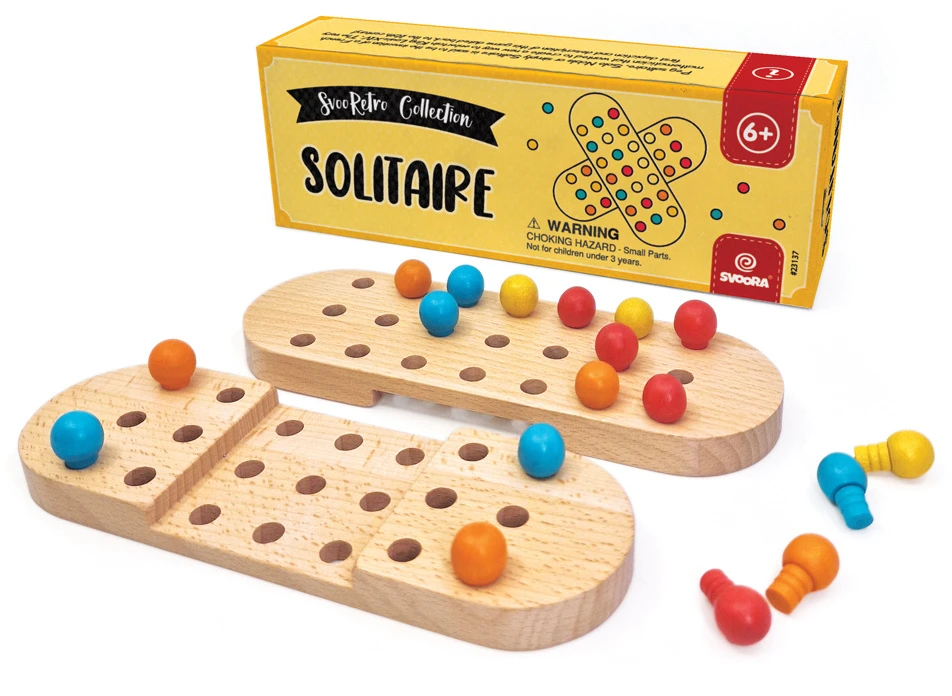 Svoora Medinis Solitaire stalo žaidimas vaikams 6+ – retro strategija
