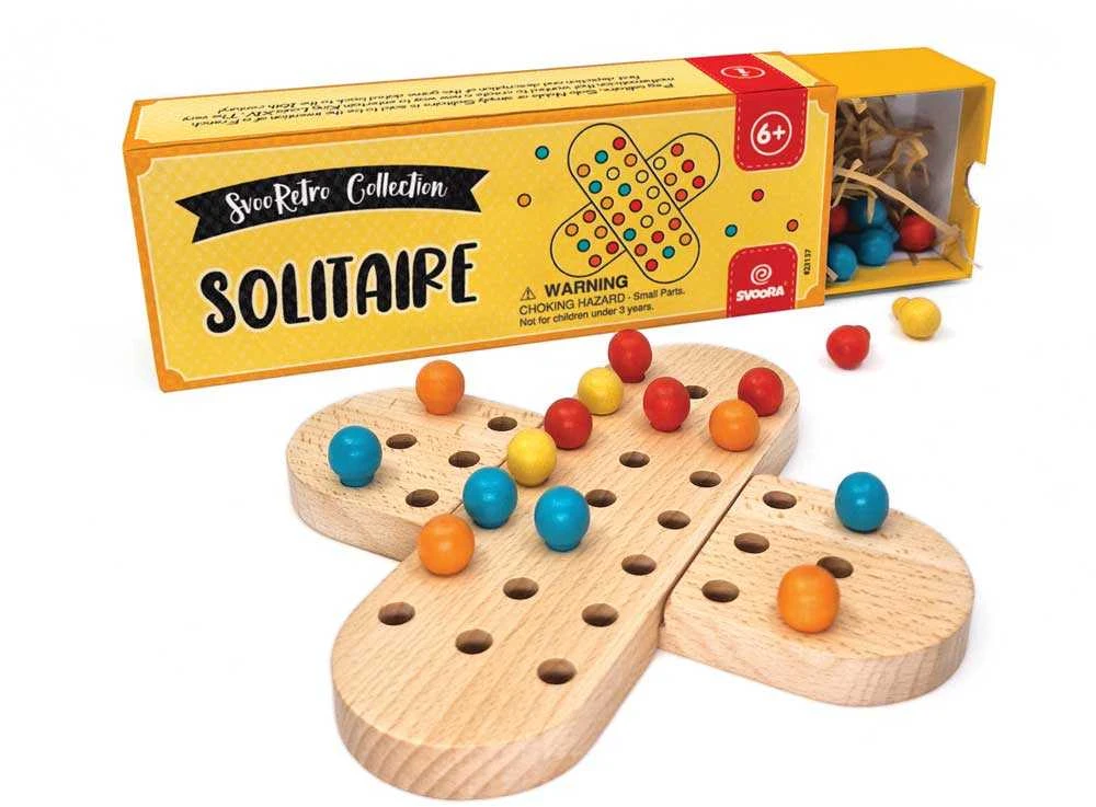 Svoora Medinis Solitaire stalo žaidimas vaikams 6+ – retro strategija