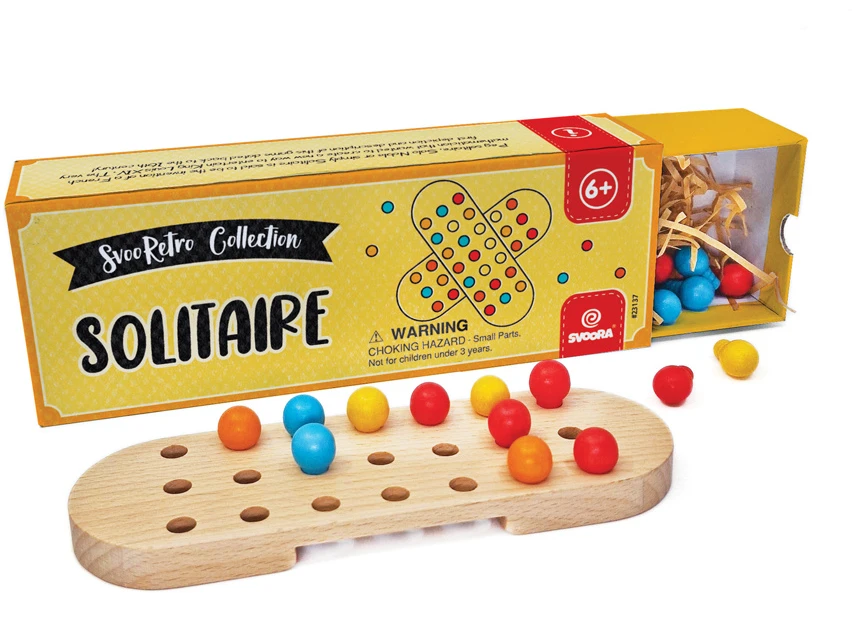 Svoora Medinis Solitaire stalo žaidimas vaikams 6+ – retro strategija