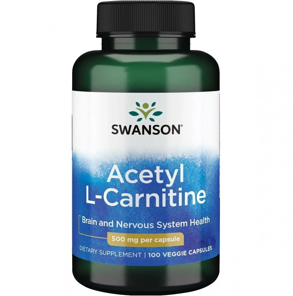 Acetyl L-Karnitinas, Swanson, 500mg, 100 kapsulių