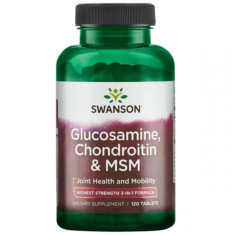 Swanson GLIUKOZAMINAS, CHONDROITINAS IR MSM – 120 tablečių