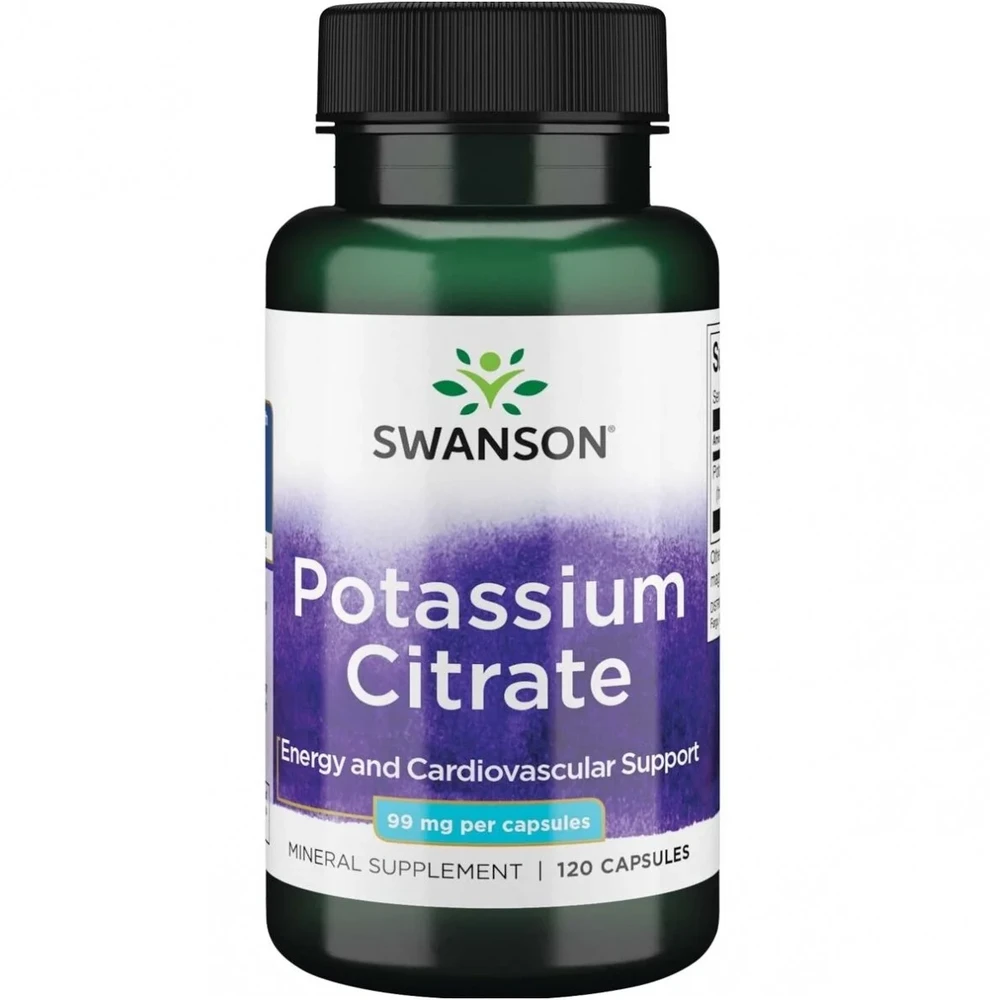 Maisto papildas Kalis Potassium Citrate, Swanson, 99mg, 120 kapsulių