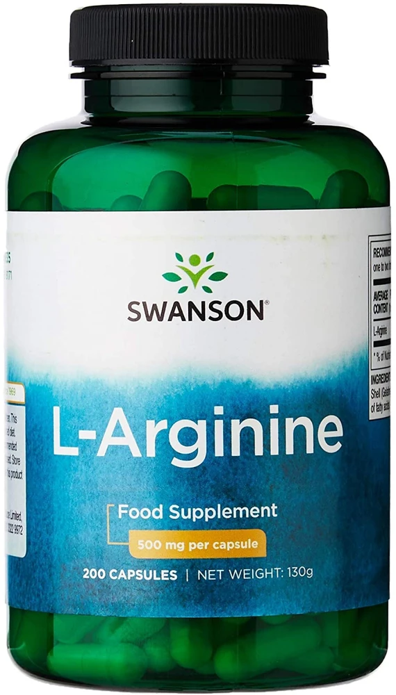 Maisto papildas L-Arginine, Swanson, 500mg, 100 kapsulių