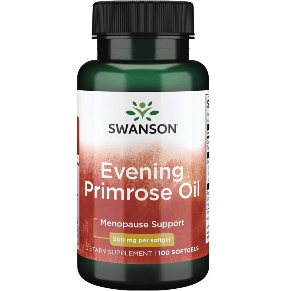 Nakvišų aliejus Evening Primrose, Swanson, 500mg, 100 kapsulių