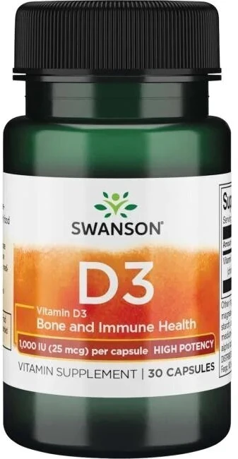 Swanson VITAMINAS D3 1000TV – 30 kapsulių