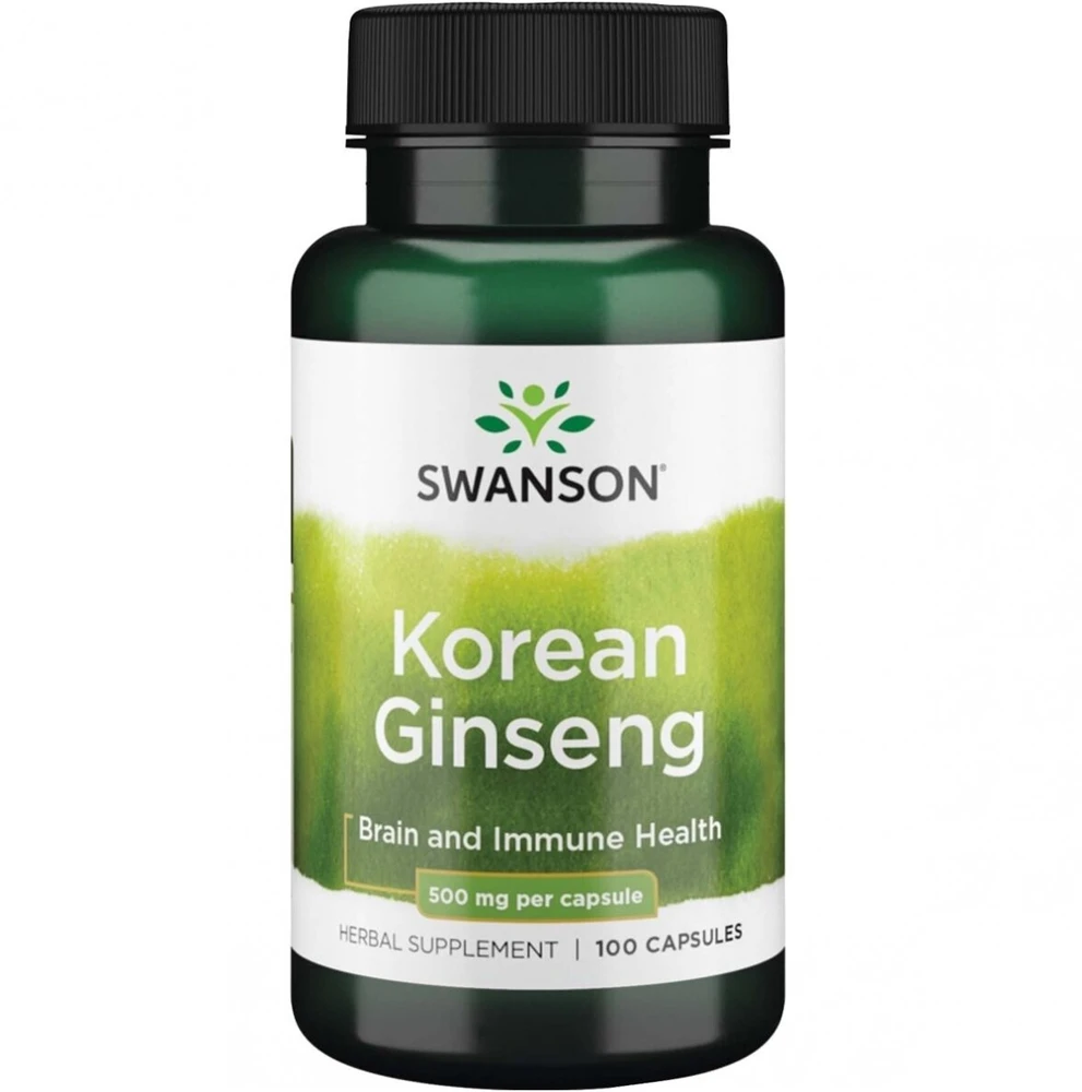Korėjos ženšenis Korean Ginseng, Swanson, 500mg, 100 kapsulių