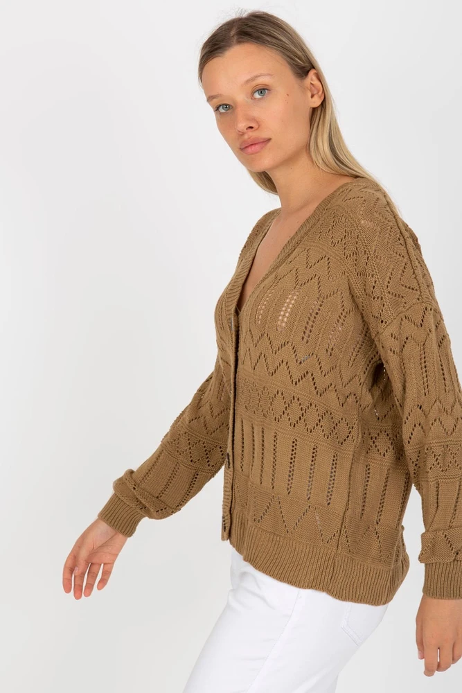 Sweater Sweter Damski Model LC 8022.04P Dark Smėlio spalvos - Rue Paris