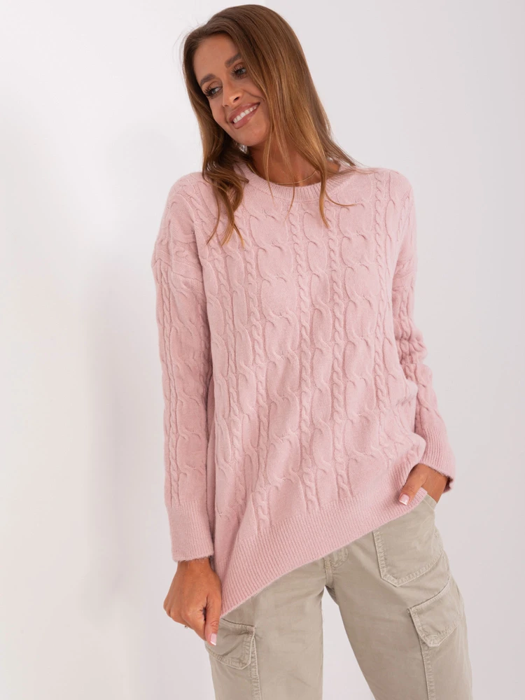 Sweter-AT-SW-2335-1.68P-jasny rožinė