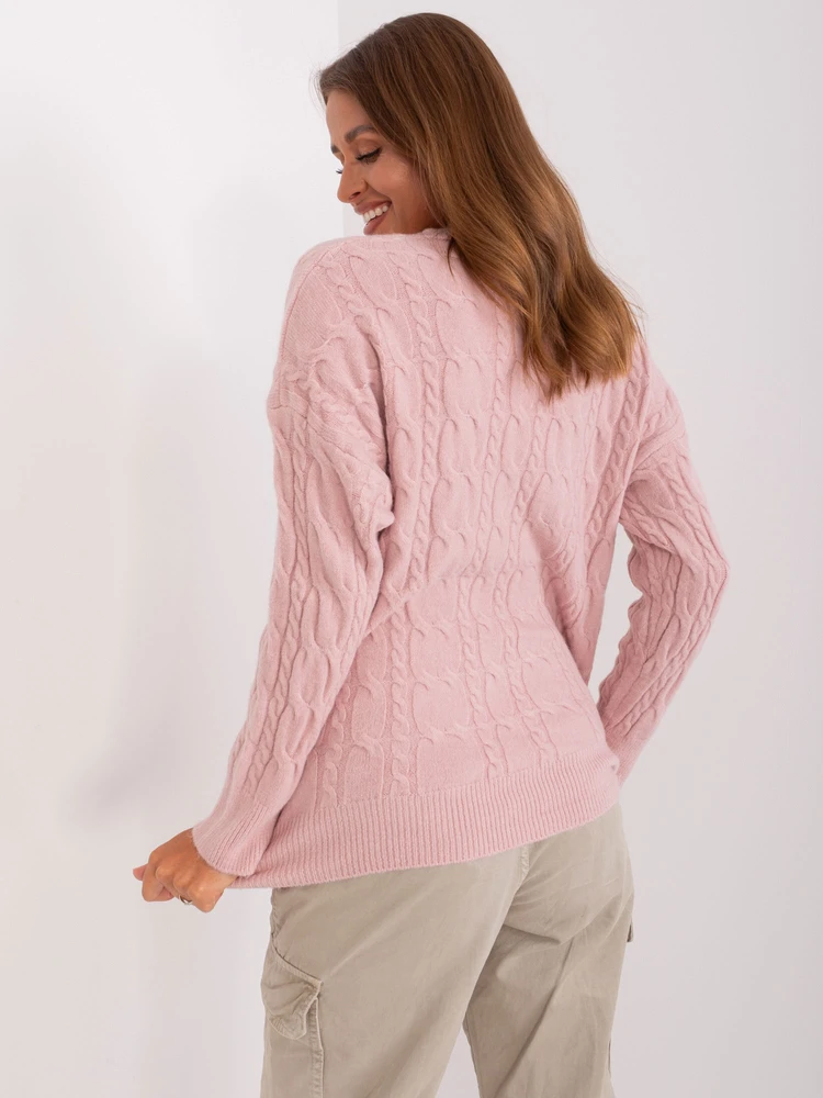 Sweter-AT-SW-2335-1.68P-jasny rožinė