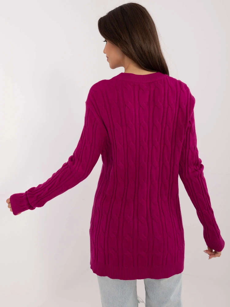 Sweter-AT-SW-2343.88-ciemny violetinė