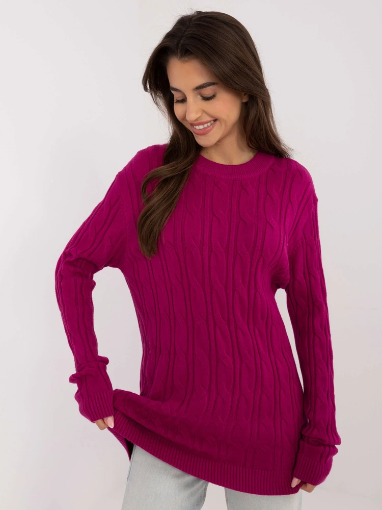 Sweter-AT-SW-2343.88-ciemny violetinė