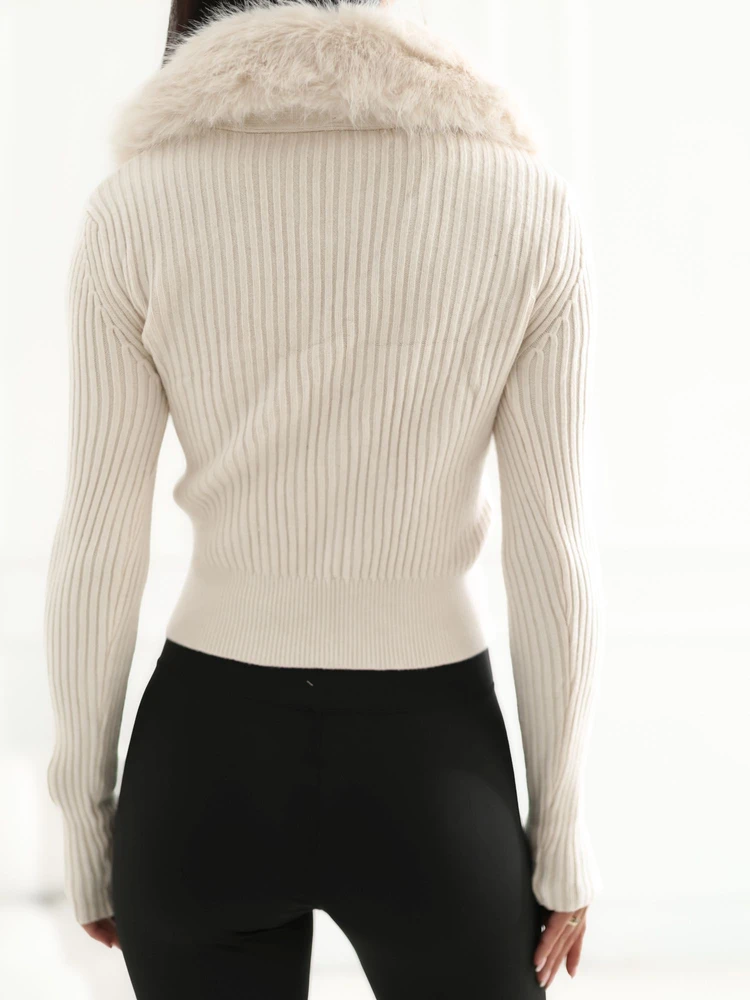 Sweter-CS-SW-57951.03-jasny smėlio spalva