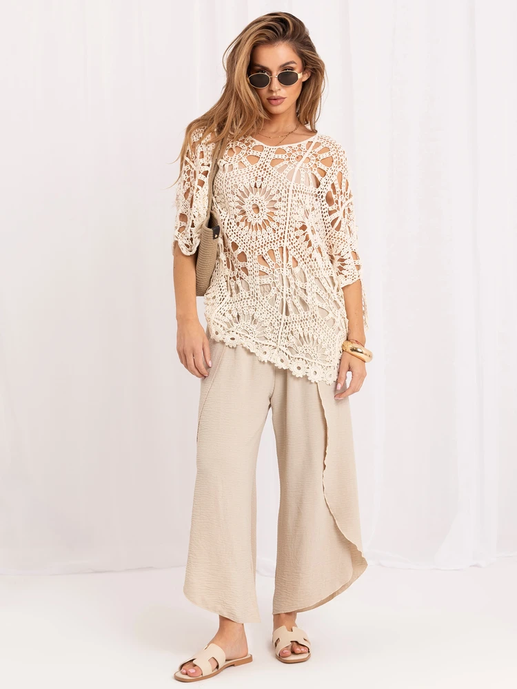 Sweter-CS-SW-VI9819.74-jasny smėlio spalva