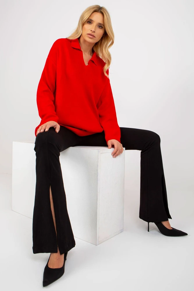 Sweter Damski LC 2261.00P Raudona - Rue Paris
