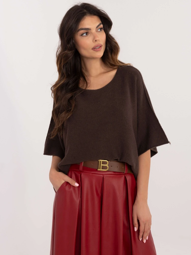 Sweter-IT-SW-0811.82P-ciemny ruda