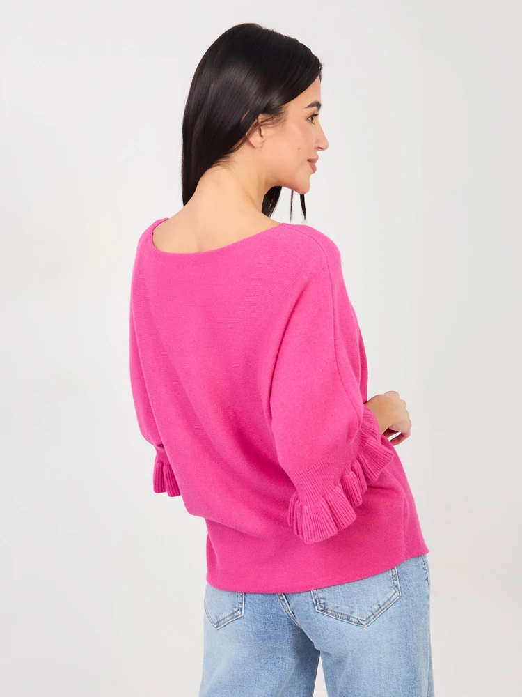 Megztinis oversize fuksijos spalvos